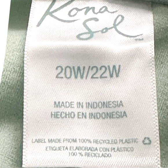 Kona Sol Women's Plus Size High Coverage Hipster Bikini Bottom Mint Size 20W/22W - Picture 6 of 8